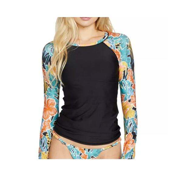 Volcom Women's Size XS Take It Easy Long Sleeve Floral Rash Guard 50 UPF NWT - Picture 1 of 9